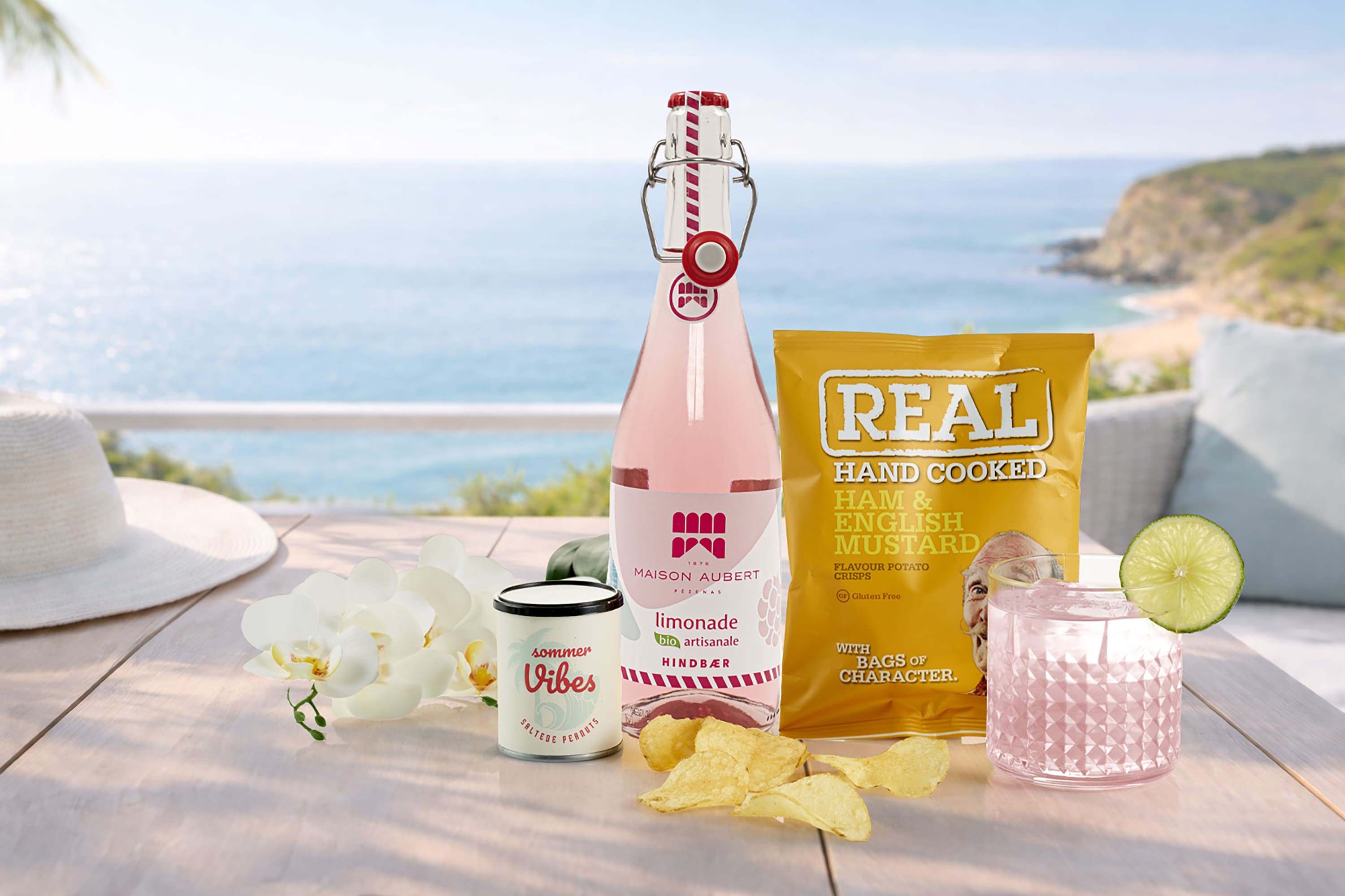 Sommerpakke hindbær limonade